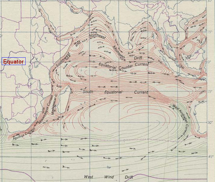 According to search authorities, debris from alleged southern Indian Ocean crash would have reached Africa via the primary (southern) Indian Ocean Gyre